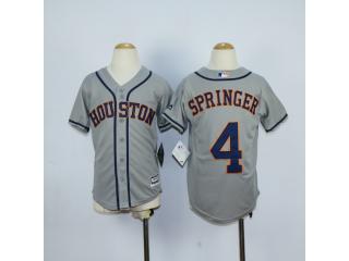Youth Houston Astros 4 George Springer Baseball Jersey Gray
