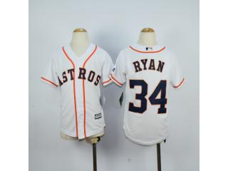 Youth Houston Astros 34 Nolan Ryan Baseball Jersey White