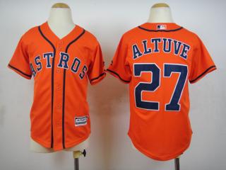 Youth Houston Astros 27 Jose Altuve Baseball Jersey Orange
