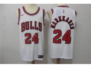 2017-2018 Nike Chicago Bulls 24 Lauri Markkanen Basketball Jersey White Player Edition