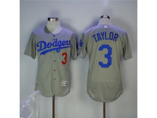Los Angeles Dodgers 3 Chris Taylor Flexbase Baseball Jersey Gray