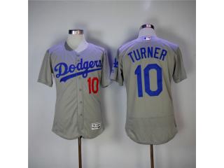 Los Angeles Dodgers 10 Justin Turner Flexbase Baseball Jersey Gray