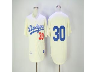 Los Angeles Dodgers 30 Maury Wills Baseball Jersey Beige