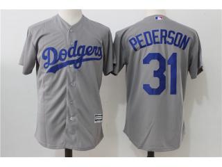 Los Angeles Dodgers 31 Joc Pederson Baseball Jersey Gray