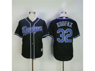 Los Angeles Dodgers 32 Sandy Koufax Baseball Jersey Black