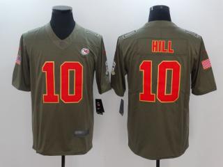 Kansas City Chiefs 10 Tyreek Hill Olive Salute To Service Limited Jersey