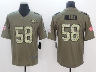 Denver Broncos 58 Von Miller Olive Salute To Service Limited Jersey Camo Word