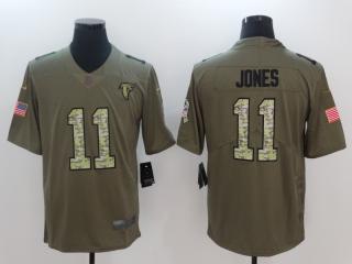 Atlanta Falcons 11 Julio Jones Olive Salute To Service Limited Jersey Camo Word
