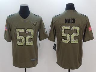 Oakland Raiders 52 Khalil Mack Olive Salute To Service Limited Jersey Camo Word