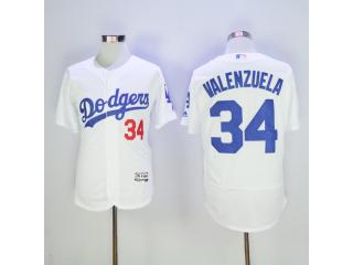 Los Angeles Dodgers 34 Fernando Valenzuela Flexbase Baseball Jersey White