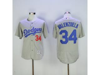 Los Angeles Dodgers 34 Fernando Valenzuela Flexbase Baseball Jersey Gray