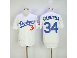 Los Angeles Dodgers 34 Fernando Valenzuela Baseball Jersey White retro