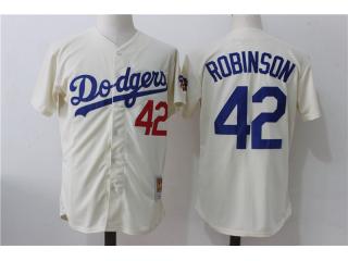 Los Angeles Dodgers 42 Jackie Robinson Baseball Jersey Beige