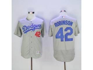 Los Angeles Dodgers 42 Jackie Robinson Flexbase Baseball Jersey Gray