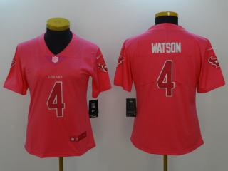Women Houston Texans 4 Deshaun Watson Football Jersey Legend Pink