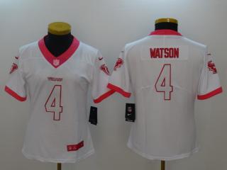 Women Houston Texans 4 Deshaun Watson Football Jersey Legend White Pink