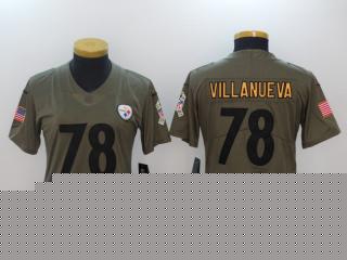 Women Pittsburgh Steelers 78 Alejandro Villanueva Olive Salute To Service Limited Jersey