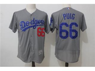 Los Angeles Dodgers 66 Yasiel Puig Flexbase Baseball Jersey Gray