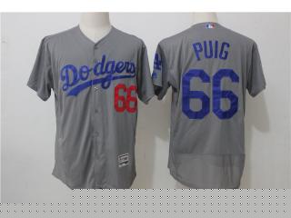 Los Angeles Dodgers 66 Yasiel Puig Flexbase Baseball Jersey Gray