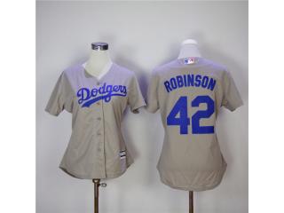 Women Los Angeles Dodgers 42 Jackie Robinson Baseball Jersey Gray