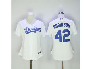 Women Los Angeles Dodgers 42 Jackie Robinson Baseball Jersey White