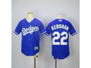 Youth Los Angeles Dodgers 22 Clayton Kershaw Baseball Jersey Blue