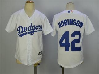 Youth Los Angeles Dodgers 42 Jackie Robinson Baseball Jersey White