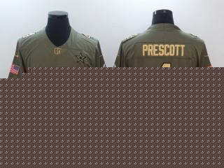 Dallas Cowboys 4 Dak Prescott Olive Salute To Service Limited Jersey Gold Word