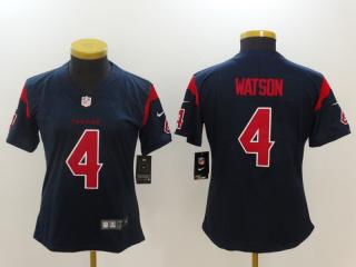 Women Houston Texans 4 Deshaun Watson Football Jersey Legend Navy Blue