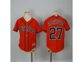 Youth Houston Astros 27 Jose Altuve Baseball Jersey Orange