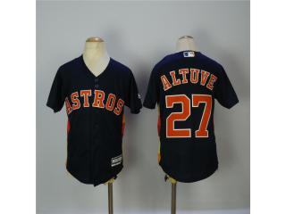 Youth Houston Astros 27 Jose Altuve Baseball Jersey Navy Blue