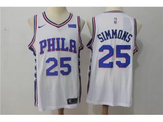 2017-2018 Nike Philadelphia 76ers 25 Ben simmons Basketball Jersey White Fan Edition