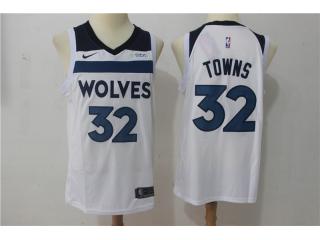 2017-2018 Nike Minnesota Timberwolves 32 Karl-Anthony Towns Basketball Jersey White Fan Edition