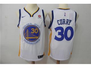 2017-2018 Nike Golden State Warrior 30 Stephen Curry Basketball Jersey White Fan Edition