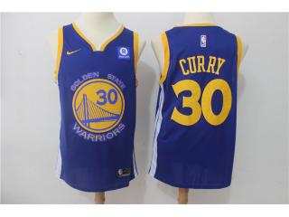 2017-2018 Nike Golden State Warrior 30 Stephen Curry Basketball Jersey Blue Fan Edition