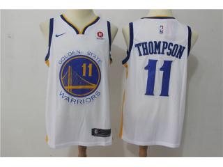 2017-2018 Nike Golden State Warrior 11 klay Thompson Basketball Jersey White Fan Edition