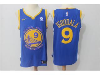 2017-2018 Nike Golden State Warrior 9 Andre Iguodala Basketball Jersey Blue Player Edition