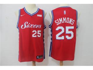 2017-2018 Nike Philadelphia 76ers 25 Ben simmons Basketball Jersey Red Fan Edition