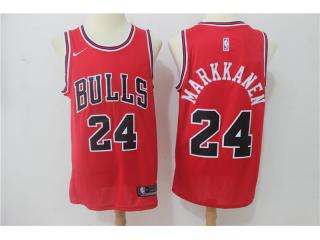 2017-2018 Nike Chicago Bulls 24 Lauri Markkanen Basketball Jersey Red Fan Edition