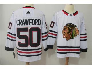 Adidas Chicago Blackhawks 50 Corey Crawford Ice Hockey Jersey White