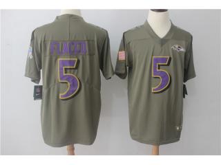 Baltimore Ravens 5 Joe Flacco Olive Salute To Service Limited Jersey