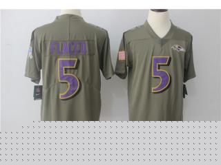 Baltimore Ravens 5 Joe Flacco Olive Salute To Service Limited Jersey