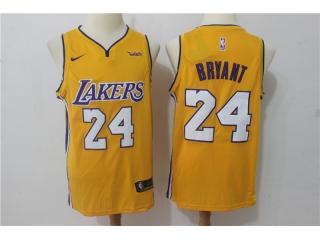 2017-2018 Nike Los Angeles Lakers 24 Kobe Bryant Basketball Jersey Yellow Fan Edition