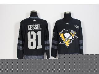 2017-2018 Adidas 100th Anniversary Pittsburgh Penguins 81 Mary Hessel Ice Hockey Jersey Black