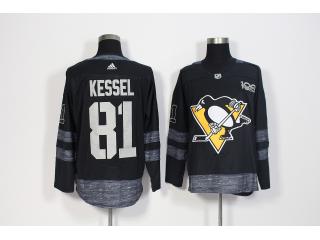 2017-2018 Adidas 100th Anniversary Pittsburgh Penguins 81 Mary Hessel Ice Hockey Jersey Black