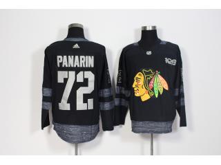 2017-2018 Adidas 100th Anniversary Chicago Blackhawks 72 Artemi Panarin Ice Hockey Jersey Black