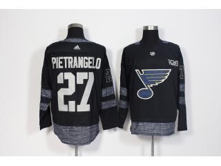 2017-2018 Adidas 100th Anniversary St. Louis Blues 27 Alex Pietrangelo Ice Hockey Jersey Black