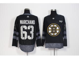 2017-2018 Adidas 100th Anniversary Boston Bruins 63 Brad Marchand Ice Hockey Jersey Black