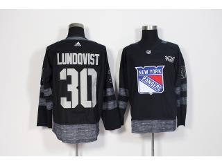 2017-2018 Adidas 100th Anniversary New York Rangers 30 Henrik Lundqvist Ice Hockey Jersey Black