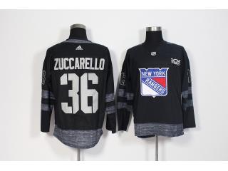 2017-2018 Adidas 100th Anniversary New York Rangers 36 Mats Zuccarello Ice Hockey Jersey Black